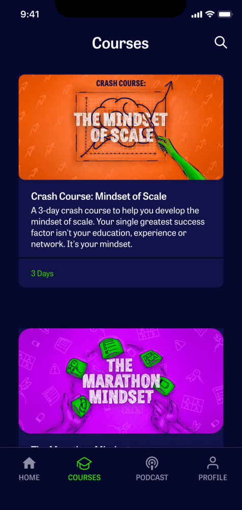 Courses - v2.0 mockup